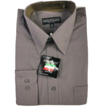 Daniel Ellissa Men&#39;s Charcoal Gray Dress Shirt Convertible Cuffs Sizes 15.5-22.5 - £24.35 GBP
