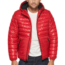 Kenneth Cole Sherpa Lined Hooded Puffer Jacket RED Men&#39;s - Size S - NEW - $40.79