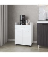 White Burnside Kitchen Cart: 2 Doors, 1 Drawer - $3,617.31 MXN