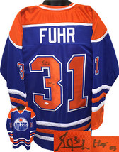 Grant Fuhr signed Edmonton Oilers TB Blue Jersey HOF 03- JSA Hologram - £96.96 GBP