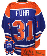 Grant Fuhr signed Edmonton Oilers TB Blue Jersey HOF 03- JSA Hologram - £98.85 GBP