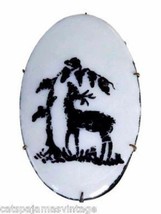 Victorian Lusterware Deer Silhouette Brooch Large - $28.71