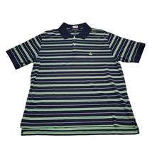 Brooks Brothers Shirt Mens L Navy Blue Strip Polo Fleece Golf Hike Camp Workwear - £14.70 GBP