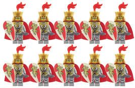 10pcs Red Lion Knights Captain Army Minifigures Toys - £13.21 GBP