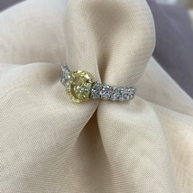 2.35 TCW IGI (1.33) CT Oval Fancy Yellow Lab Grown Diamond Ring 14k, 18k Gold - $1,919.60