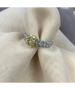 2.35Ctw IGI Certified Oval Fancy Yellow Lab Grown Diamond Engagement Rin... - $2,634.13 CAD