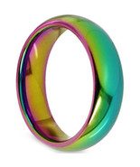 (New With Tag)Tungsten Carbide Rainbow Pride Wedding Band Ring - Price f... - £46.90 GBP