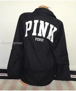 Victoria&#39;s Secret Pink Black White Snap Front Lined Coach Jacket - XS *NIP - £82.15 GBP