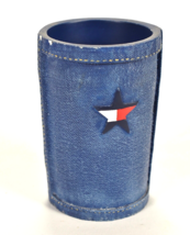 Tommy Hilfiger Vintage 2001 Star Logo Denim Blue Jeans Look Toothbrush Cup Rare - £21.74 GBP