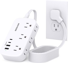 15Ft Flat Plug Power Strip With Usb C, Flat Extension Cord, 6 Outlets 4 Usb - $43.94