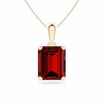 ANGARA Lab-Grown Ruby Solitaire Pendant Necklace in 14K Gold (12x10mm,6.25 Ct) - £1,733.31 GBP