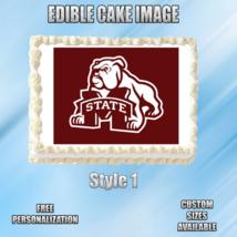 Mississippi State Edible Image Topper Cupcake Frosting 1/4 Sheet 8.5 x 11&quot; - £9.39 GBP