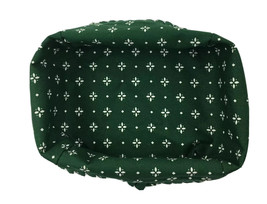 Longaberger Bread Basket Liner Heritage Green 6x6x5 inches Pleated Edge - £10.06 GBP