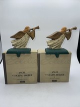 Eddie Bauer Home Cast Iron Angel Christmas Stocking Holders Hangers Lot Of 2 - £31.07 GBP