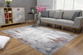 HomeRoots 391797 7 x 10 ft. Gray &amp; Ivory Modern Abstract Area Rug - $478.87