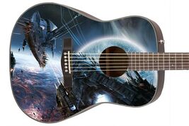 Guitar Skin Axe Wrap Re-skin Vinyl Decal Righty Acoustic Battle 4 Half L... - $64.30