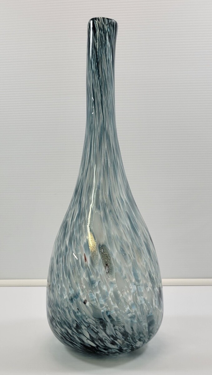 M) Tall 21&quot; Long Stem Blue Swirl Decorative Flower Bud Stem Vase - $19.79