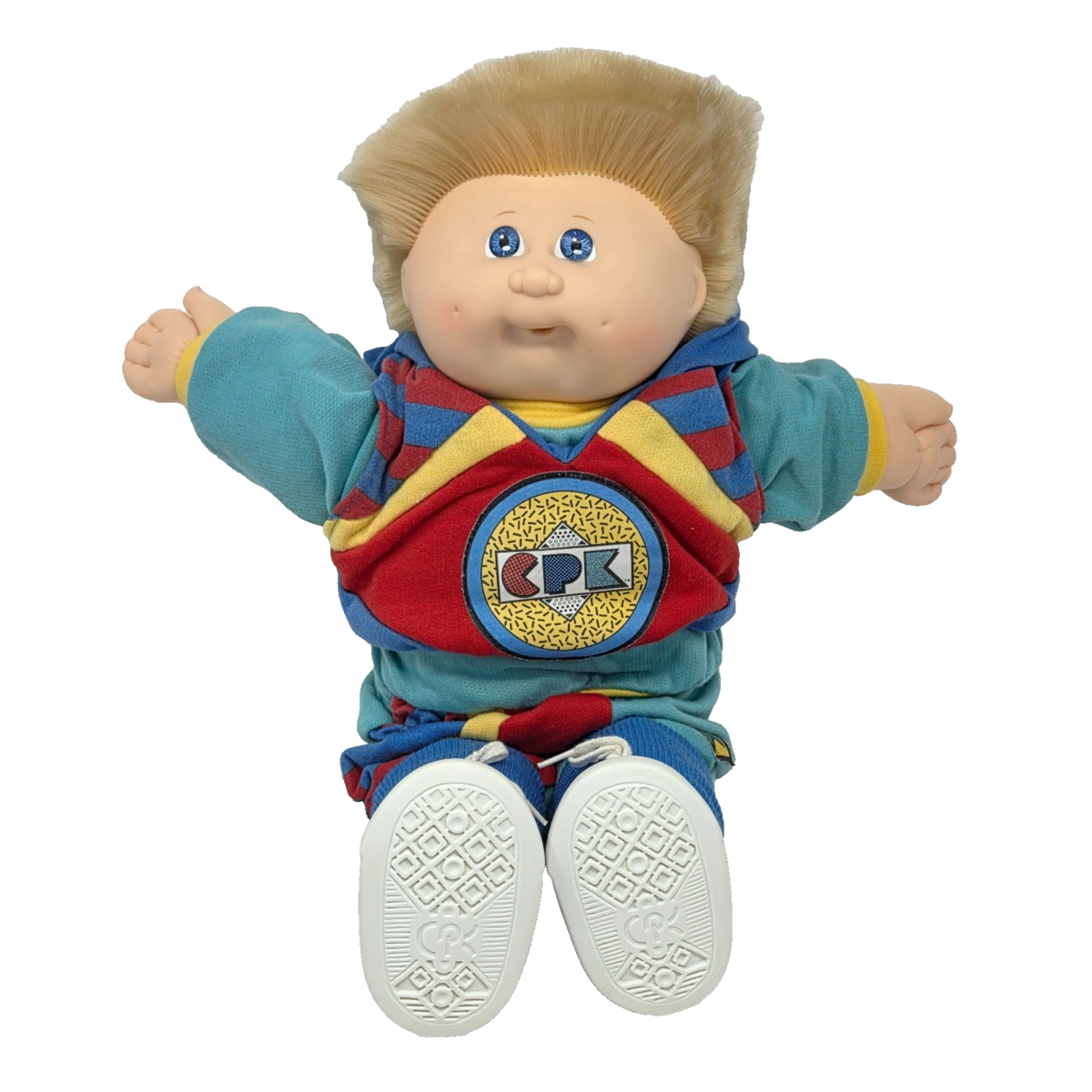 VINTAGE 1989 CABBAGE PATCH KIDS BOY DOLL BLONDE HAIR FLAT TOP DESIGNER LINE - $160.55