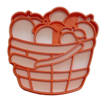 6x Peach Basket Fruit Picking Fondant Cutter Cupcake Topper 1.75 IN USA FD4856 - £6.31 GBP