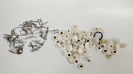 Antique White Ceramic Mother of Pearl Buttons Metal Shanks &amp; Cotter Pins... - €42,78 EUR