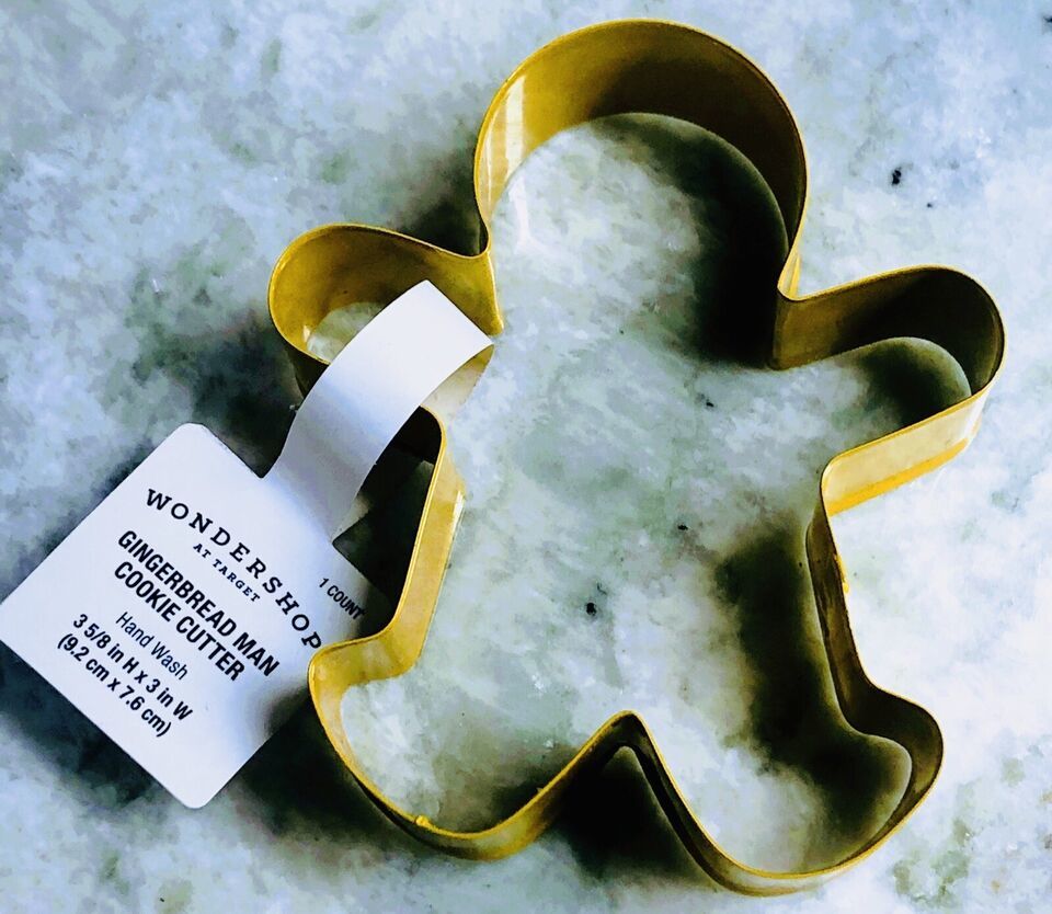 Christmas Yellow Stainless Steel Gingerbread Man Cookie Cutter. 10.5X8.6cm. - $13.85