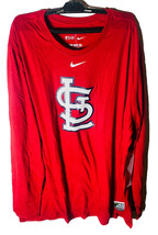 Nike Men&#39;s St. Louis Cardinals Authentic Collection Dri-FIT Long-Sleeve 2XL RED - £23.18 GBP