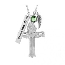 Claddagh Silver Cremation Ash Urn - Love Charms™ Option - £61.29 GBP