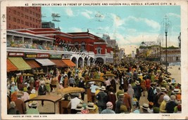 Boardwalk Crowd in Front of Hotels Atlantic City NJ Postcard PC303 - £3.85 GBP