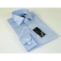 Men's Shirt Christopher Lena PROPER 100% Cotton Wrinkle Free p720ttsr Blue Slim image 4