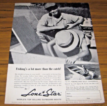 1960 Print Ad Lone Star Boats 14 Ft Fiberglass Gulf Fisherman Grand Prai... - $15.26