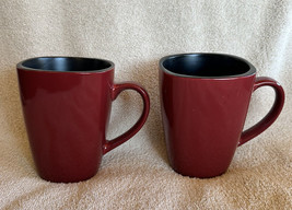 2 Corelle Hearthstone Chili Red Square 4 3/4” Coffee Cup Mug Stoneware - Mint - £14.14 GBP