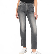 KUT from the Kloth Rachael Hi Rise Mom Jean Emulate Grey Black Wash 14 - $34.20