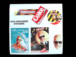Coca-Cola New Coke Max Headroom Max Swagger Set of 5 Sticker Sheets - £3.74 GBP