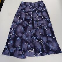 Vintage Ship n Shore RN#86464 Women's Purple Floral Half Wrap Midi Skirt... - $20.78