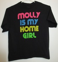 Molly is My Home Girl Neon Black T-Shirt EDC Raver Shirt Rave Gear Men XL - £42.43 GBP