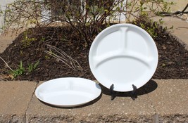 Set TWO Corelle Winter Frost White 3-section Divided Dinner Plates 10 1/4&quot; EUC - £15.97 GBP