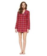 Retro Juicy Couture Xmas Plaid cotton Flannel Nightshirt PJ gown  XS $78... - $37.62