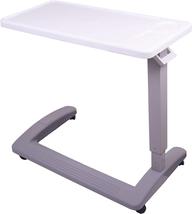 Medical Table Overbed Adjustable Bedside Hospital Rolling Tables With Wheels New - £132.86 GBP