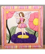 Modern Hand Crafted Textile Fabric Quilted Sculpture Framed Art Fairy &amp; ... - £34.62 GBP