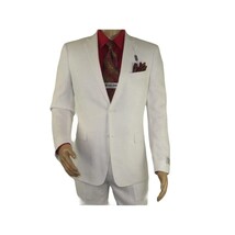 Adolfo Men's Linen Suit summer suit Breathable and comfortable C500 White image 11