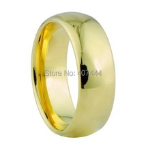 JEWELRY 8MM Men&#39;s Comfort Fit Highly Polished Gold Color Dome Tungsten Wedding R - £22.89 GBP