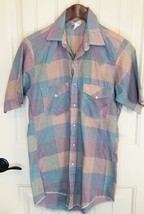 Vintage Saddlebrook Mens Western Wear Plaid Short Sleeve Button Up Shirt... - £19.07 GBP