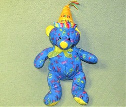 18&quot; SUGAR LOAF BIRTHDAY BEAR PLUSH 2007 STUFFED ANIMAL BLUE YELLOW PARTY... - $22.50