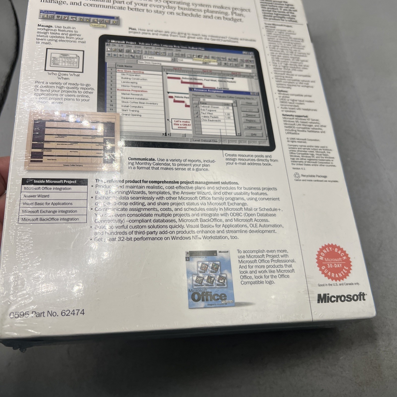 Microsoft  Project ~ Designed For Windows 95 ~ New Sealed Item image 7