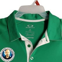 Oakley Golf Polo Shirt -Medium Green Stretch Poly Hydrolix Performance Athletic - £10.83 GBP