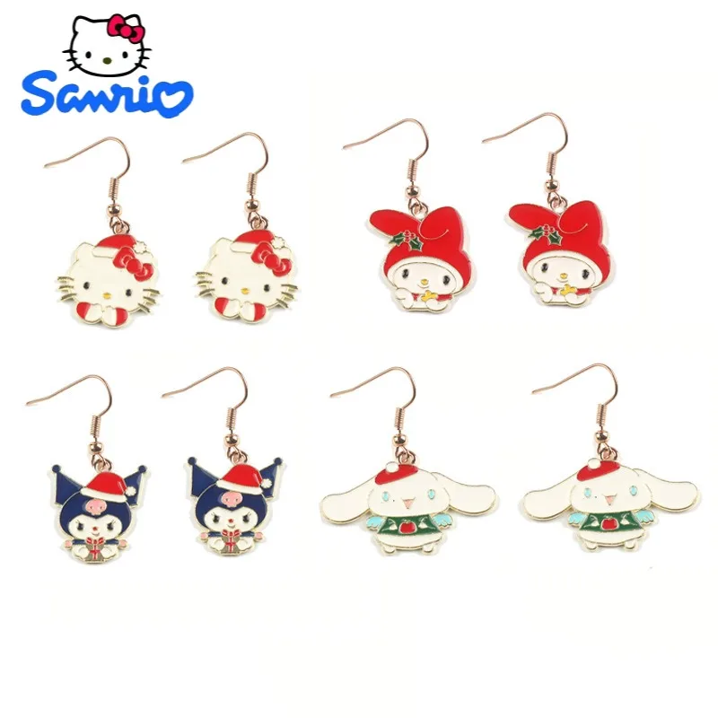 Sanrio Earrings Cute Hello Kitty Kuromi Mymelody Cinnamoroll Children Birthday - £8.75 GBP