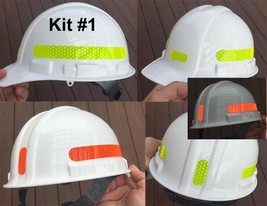 Reflective Hard Hat Decals Kit #1 Tape Oralite V98 Orafol Prismatic 7 Co... - $10.99