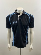 Kooga Men&#39;s Official Match Shirt Size Small Black Blue Short Sleeve Poly... - $15.82