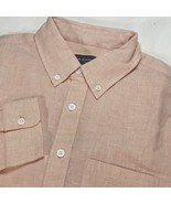 Ralph Lauren Club Monoco Slim Fit Linen Shirt XS Mens  Peach Button Down... - $25.47