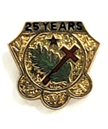 YMI 25 Year Service Award Pin Catholic Young Men&#39;s Institute Red Cross E... - $14.99